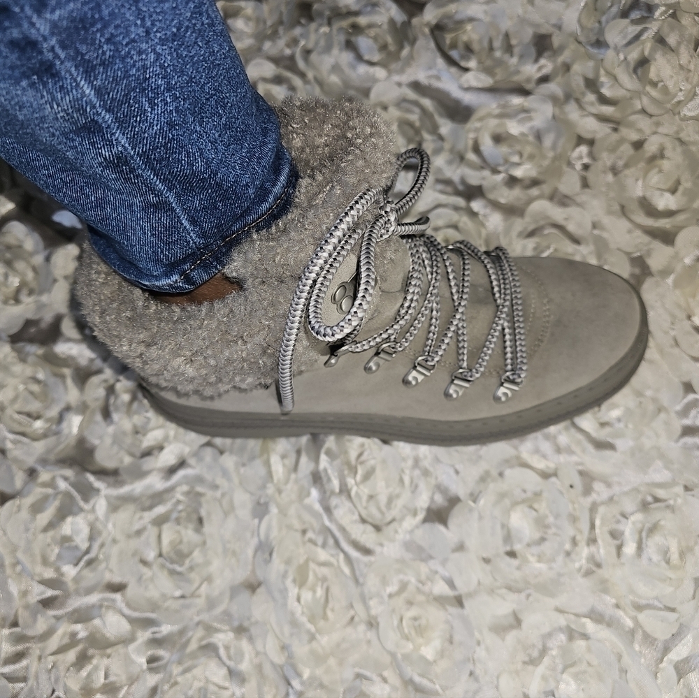 Splendid Yvette Suede Lace Up Booties Gray Womens Size 9.5
